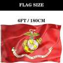 Double Sided US Marine Corps Flag 4x6 FT Outdoor- 3Ply 320D Nylon Heavy Duty USMC Flags Canvas Header with 2 Brass Grommets Easy to Rising