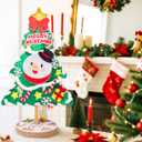 BACH AND BOUJEE 3D Tabletop Felt Christmas Tree Sewing Kit Cute Snowman DIY Felt Kit Christmas Room Decorations Project Christmas Gift Idea Xmas Tree Fun Home Activities Supplies