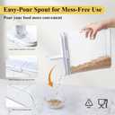 4 Pack Cereal Containers, Airtight Food Storage Containers with Pour Spout, PET Plastic Pantry Canisters for Cereal Rice Flour Sugar, BPA-Free Kitchen Organizers, Sealed Dry Food Containers