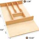 Silverware Drawer Organizer - Trim-to-Fit with Adjustable Dividers for Kitchen Utensil Storage, Beech Wood Frame with 11 Sizes (12.63" W x 22" D)