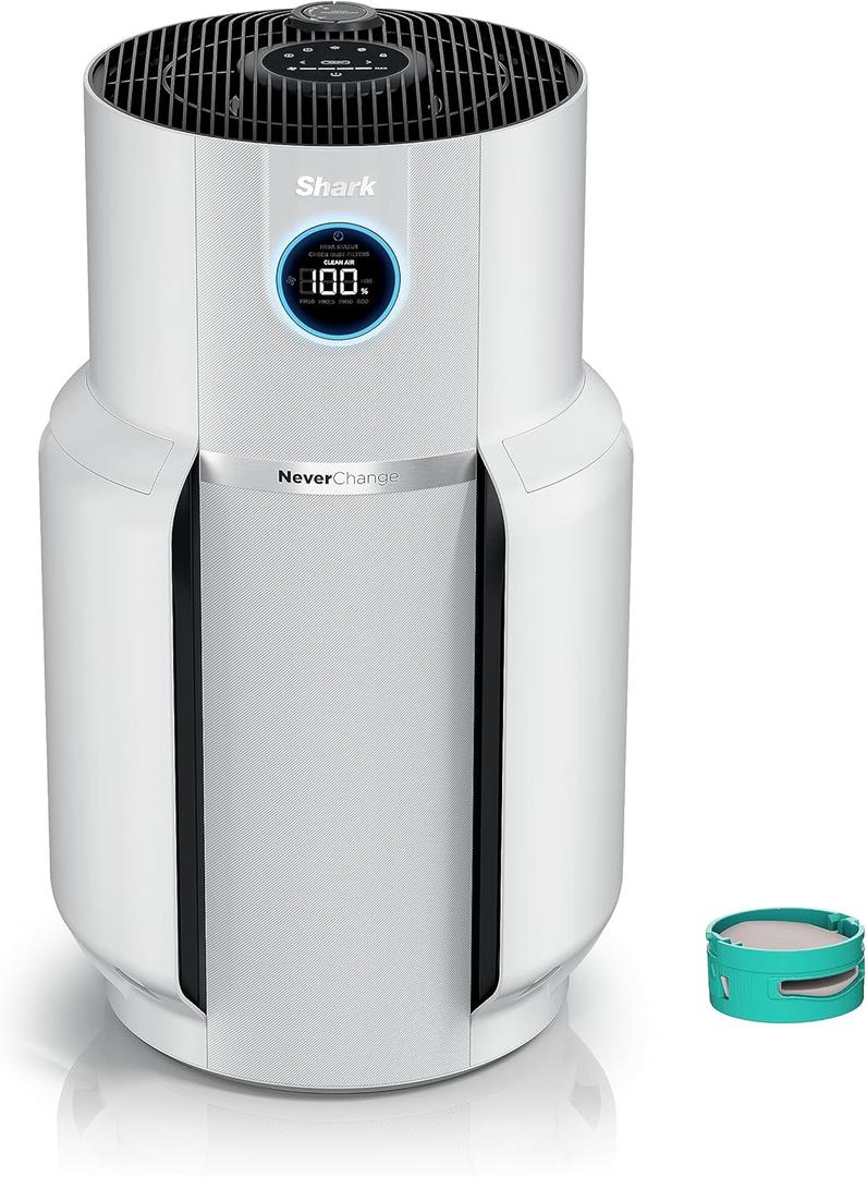 Shark Air Purifier with NeverChange Air Filter Technology, 5 Year HEPA Filter, Covers 1400 Sq. ft, Odor Neutralizer and Clean Sense Technology, Removes 99.98% of Dust & Allergens, HP302, (White)