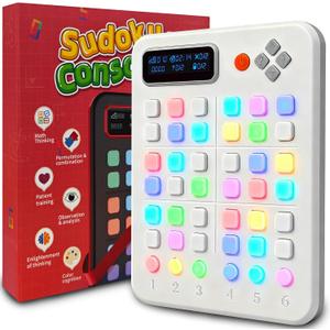 Sudoku Console,Handheld Travel Logic Game500 ScreenFree Challenges,Quiet Brain Teaser for Kids/Adults/Seniors,Car Rides&Indoor RecessColor Guidance, Adjustable Voice Prompts, Batteries Included