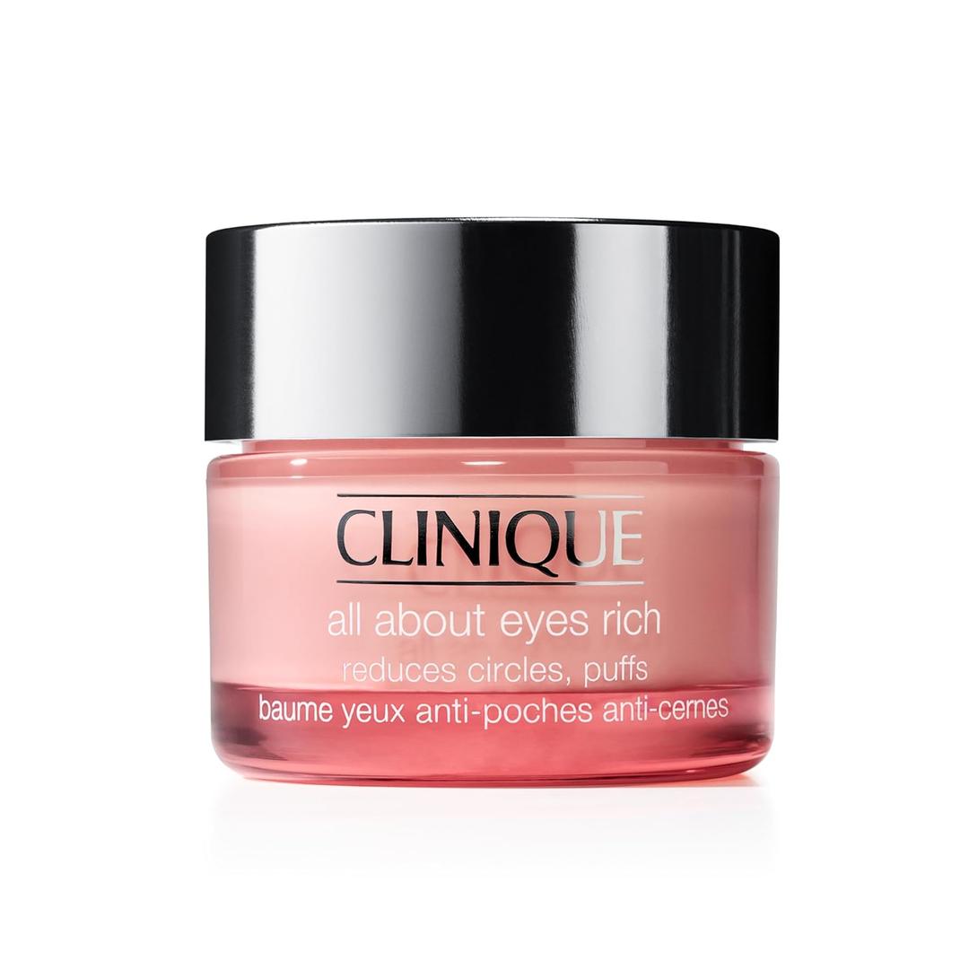 Clinique All About Eyes Rich Eye Cream For Dark Circles With Hyaluronic Acid | Hydrating, Brightening + Depuffing (1 Ounce (Pack of 1))