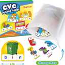 CVC Puzzle Cards for Kids, Toddler Speech Therapy Toys, 3 Letter Word Puzzle, Reading Spelling Game, Preschool Classroom Must Have
