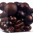 Christmas Balls Ornaments -36pcs Shatterproof Christmas Tree Decorations with Hanging Loop for Xmas Tree Wedding Holiday Party Home Decor,6 Styles in 3 Sizes(Brown)