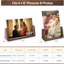 Mixoo 4x6 Picture Frame 2 Pack - Rustic Wooden Picture Frames with Walnut Wood Base and High Definition Break Free Acrylic Photo Covers for Tabletop or Desktop Display (Horizontal + Vertical)