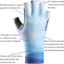 Fishing Gloves UV Protection Fingerless Sun Gloves Men Women for Cycling Hunting Kayaking Hiking Sailing (L)