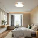 Modern LED Ceiling Light, Wood Dimmable Flush Mount Ceiling Light Fixture, 20.47 in
