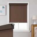 Joydeco No Drill Blackout Shades, Free-Stop Cordless Roller Shades, UV Protection, Thermal Insulated Blinds for Indoor Windows, Easy Install Window Blinds for Home and Office (Coffee, 34" W X 75" H)