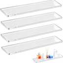 LILXIU 4 PCS 13.25 Inch Medicine Cabinet Shelves Acrylic Medicine Cabinet Shelf Replacement for Living Room Bathroom Kitchen Wall Mounted and Hanging Cabinets