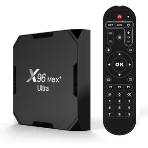 Android 11 TV Box 4GB RAM 32GB ROM Amlogic S905X4 Quad Core ARM Cortex A55 CPU & ARM Mali-G31 MP2 GPU 2.4G/5G WiFi Support BT 100M DLAN Smart TV Box - Model No.: X96Max+ Ultra 4GB 32GB Android 11 TV Box 4GB RAM 32GB ROM Amlogic S905X4 Quad Core ARM Cortex A55 CPU & ARM Mali-G31 MP2 GPU 2.4G/5G WiFi Support BT 100M DLAN Smart TV Box - Model No.: X96Max+ Ultra 4GB 32GB
