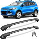 KINGGERI 300lbs Roof Rack Cross Bars Compatible with Ford Escape 2013-2019 with Raised Side Rails, Lockable Heavy Duty Aluminum Roof Rails Crossbars Luggage Kayak Canoe Snowboard Car SUV Accessories