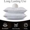 WhatsBedding Goose Down Pillows Queen Size Set of 2, Luxury Hotel Bed Pillows for Deep Sleep, Fluffy Soft Feather Down Pillow for Back, Stomach or Side Sleepers, 20" x 30"