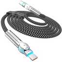 USB C to USB C Cable 10FT 240W, 180Rotating USB C Cable Braided Type C Charger Cable Fast Charge for iPhone 16/16Pro/16Plus/16ProMax,MacBook Air,iPad Pro,Pixel,Samsung Galaxy S23/S24 Ultra-Black