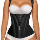 SHAPERX Waist Trainer Corset for Women Tummy Control Sport Girdle Hourglass Waist Cincher Body Shaper with Steel Boned (Medium, Black)