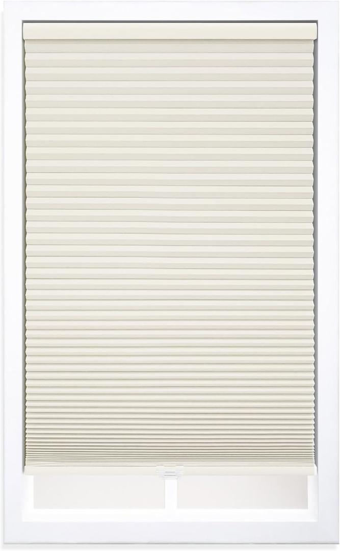 DEZ FURNISHINGS Cordless 1.5" Blackout Cellular Shade, 24"W x 72"H, Cream