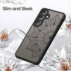 XIZYO for Samsung Galaxy S23 Case, Floral Rose Cute Phone Case for Women Girls Aesthetic Pattern Print Slim TPU Bumper Shockproof Protective Cover for S23, Black