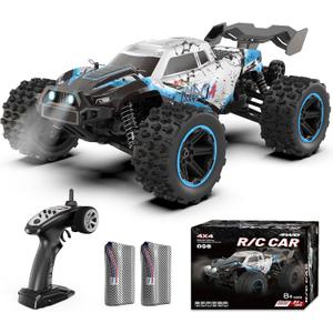 1/14 RC Cars Fast 50 KPH, 4WD Offroad RC Truck with 60 Mins Runtime, All Terrain High Speed Remote Control Car with 2 Rechargeable Batteries 2000 mAh, RC Cars for Adults and Boy Gifts