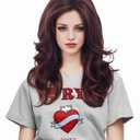 20 Inches Brown Mixed Blonde 70s 80s Wigs for Women Long Wavy Brunette Wig Synthetic Natural Wig for Vintage Cosplay,Halloween,Daily Use