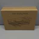 Dish Drying Rack for Kitchen Counter, Stainless Steel Drainer Anti Rust, Smart Drainage System Drainboard with Detachable Cutlery Holder, Handwash Dish Helper for Home, Apartment Space Saving (11"W x 15"L, Black)