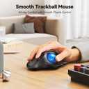 TECKNET Pro Wireless Trackball Mouse, Bluetooth Mouse with Ergonomic Thumb Control, USB-C Rechargeable, RGB Light Mice with Adjustable DPI, 3-Device Connectivity (BT or 2.4G),for PC/Mac/Laptop - Black