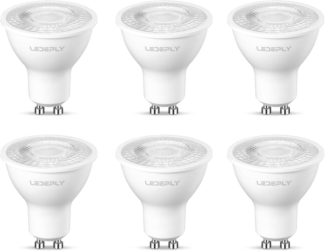 Dimmable LED GU10 Bulbs, 5W=50W, 2700K Warm White, 38 Beam Angle, 470 lm, Bulb, Spotlight for Track Lighting, Kitchen, 6 Pack