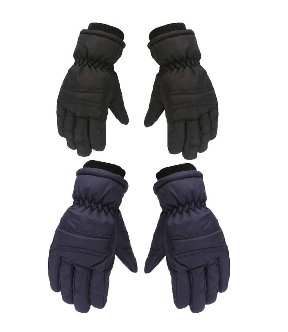 Kids Snow Gloves，Boys and Girls Winter Gloves in Classic Solid Color aterproof and Warm Winter Gear 5-7Years