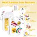 5 x Mity rain Hand Sanitizer Spray Case Compatible With Touchland, Cute Silicone Hand Sanitizer Holder Keychain with 4 Charms, Portable Refillable Sanitizer Accessory, Gift for Women And Teens