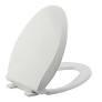 Elongated Toilet Seat Slow Close, Quiet Toilet Seat Cover with Never Loosen Durable Toilet Seat Lid Easy to Install & Clean, Polypropylene (PP), White
