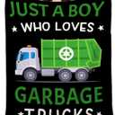 Just A Boy Who Loves Garbage Trucks Blanket Gifts for Garbage Truck Lover 40 x 50 Inch for Kid,Garbage Truck Fannel Fleece Throw Blanket Super Soft Throws Blanket for Bed Couch Sofa