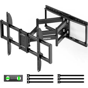 monTEK Heavy Duty TV Wall Mount for 37-90 Inch TVs up to 165lbs, 4X Load Tested, 25.1" Extended Full Motion Dual Articulating Arms, Fits 12/16/18/24" Studs, Tool-Free Tilt/Swivel, Max VESA 600x400mm