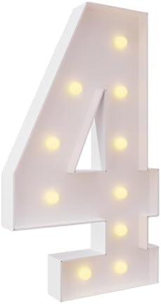 EXPFGPLAY 3 Feet Lighted Digital Light Frame, White, Yellow String Lights Included, Double Supports, Party Decoration, Pre-Cut Patchwork Design (3FT-4)