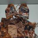 Verdusa Women's 2 Piece Boho Western Outfit Backless Halter Top Split Thigh Skirt, Size XS