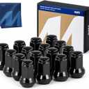 Orion Motor Tech 3/8"-24 Lug Nuts, ATV Cone Seat Lug Nuts 3/8x24 Thread Size Wheel Lug Nuts Compatible with Polaris Ranger 700 RZR 900xp 800 S 570 and More, Set of 16, Black