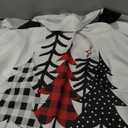 Ganeen 3 Piece Christmas Kitchen Curtain Set Kitchen Window Tier Curtains and Valance Buffalo Plaid Curtains Black and White Curtain Polyester Farmhouse Christmas Decoration (Tree)