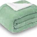 SOCHOW Sherpa Fleece Throw Blanket, Double-Sided Super Soft Luxurious Plush Blanket Throw Size, Celadon, 50x60 inches