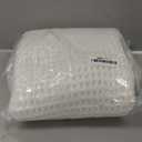 TYUU Cream White Bathroom Rugs, Waffle Bath Mat Non Slip Washable Super Absorbent Quick Dry Boho Farmhouse Bathroom Decor, 24"x16" Cream White