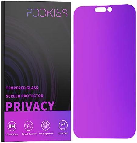 PDDKISS Compatible for iPhone 14 Pro Max Privacy Screen Protector Tempered Glass 6.7 inch Display, Gradient Colorful Anti Spy Light HD Easy Installation