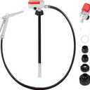Fuel Transfer Pump (3.2GPM), 51" Hose Automatic Gas Pump Transfer with 4 Gas Can Fittings, USB and Battery Powered Portable Siphon Pump for Oil, Gasoline, Diesel (Hand-Trigger Nozzle w/Rubber Hose)