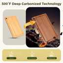 Bamboo Wood Cutting Board for Kitchen Bread Boards 3-Piece Wooden Boards with Juice Grooves, Side Handles