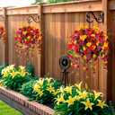 Artificial Flowers for Outdoors Faux Hibiscus Flowers 2 Pack UV Resistant Fake Hanging Plants with Silk Leaves Flexible Vines for Patio Front Door Porch Planter Home Indoor Summer Fall Decor