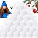 50 Pcs Fake Snow Balls,Artificial Snow Fight Balls Soft Plush Snowball 2.4 Inch for Indoor Outdoor Winter Christmas Decor,Throwing Game,Party Supplies