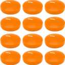 Set of 12 3 Inch Orange Floating Candles Large Unscented Dripless Fall Autumn Colored Pool Water Wax Candles for Vases, Centerpieces at Wedding, Party, Thanksgiving Day Holiday - 10 Hour Burning