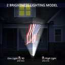 Ofuray Solar Flag Pole Light 3In1 Design, Brightest Flag Pole Light Solar Powered, 2 Brightness American Flag Coverage Led Solar Lights Outdoor Dusk to Dawn fit 1"-4" Flagpole for House Inground (Cold White)