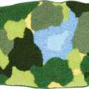 SHACOS Green Moss Bath Rugs 35"x20" Soft Fluffy Non Slip Moss Rug Bath Mats Cute Fun Irregular Unique Bathroom Rugs Absorbent Carpet for Bathroom Shower Tub Bedroom Rug Decor, Multigreen