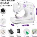 Sewing Machine for Beginners with 12 Built-in Stitches, Mini Sewing Machine with Foot Pedal, High-Low Speeds, Portable and Sewing Enthusiasts (505)
