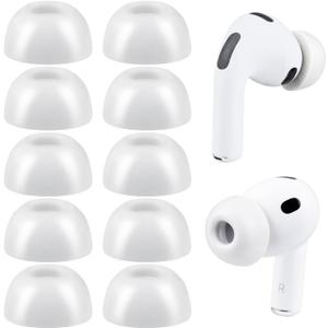 SOULWIT 5 Pairs Memory Foam Eartips for AirPods Pro 3 (3rd Generation 2025), Pro3 Replacement Earbud Ear Tips Accessories (Ash White/L)