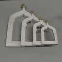 Islamic Cultural Decor Collection - Handcrafted Resin Mosque Models & Tower Ornaments for Home/Office Display Ramadan Decoration (4-Door)