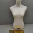 Female Mannequin Torso Dress Forms for Sewing Manicanequin Body Gold Metal Stand Detachable Head for Clothing Dress Jewelry Display, No Hands