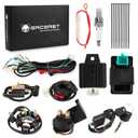 Complete Wiring Harness Kit for Tao tao 50cc 70cc 90cc 110cc 125cc ATV Quad Electric 4 Wheeler Stroke Parts Go Kart with 6-Pole Stator CDI Spark Plug Relay